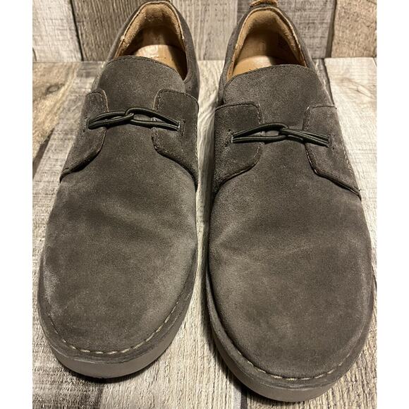 CLARKS ARTISAN BROWN SUEDE UNSTRUCTURED SHOES SIZE 9 1/2 - Picture 1 of 6